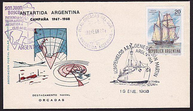 ARGENTINE ANTARCTIC cover 1968 Visit of the Pope............................8209