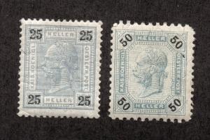 Austria - Sc# 77 & 81 MH (sm rem)/ granite paper/ no Varnish bars - Lot 1118089