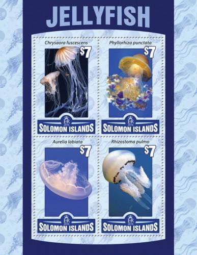 SOLOMON ISLANDS 2016 SHEET JELLYFISHES MARINE LIFE slm16109a