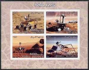 Somalia 2005 Mars imperf sheetlet containing 4 values unm...