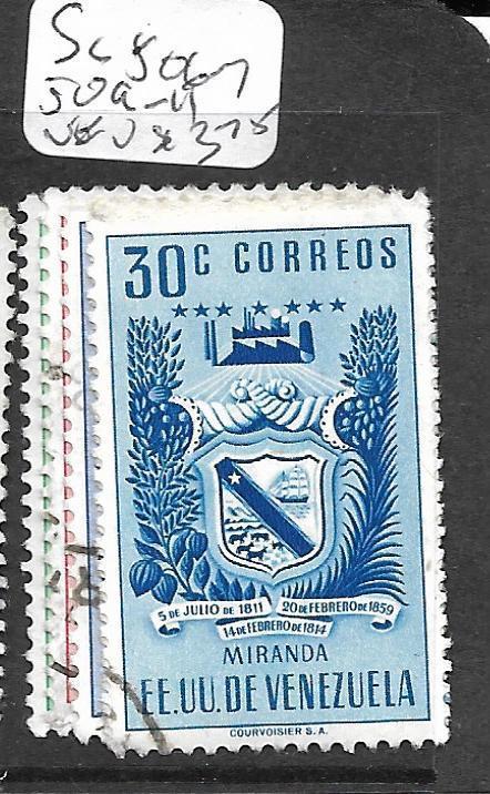 VENEZUELA  (P2404B) MIRANDA  ARMS  SC 506-7, 509  VFU