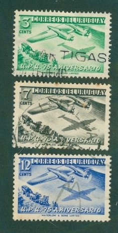 Uruguay 598-600 USED PLANES BIN $1.50