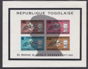 Togo #  C41, John F. Kennedy Souvenir Sheet with Silhouette, NH, 1/2 Cat.