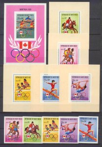 Burkina Faso 390-92/C231-33 MNH Olympic-76 5v+6s/s