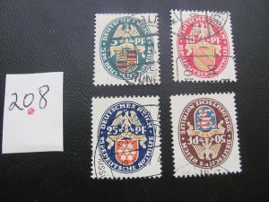 Germany 1926 USED  SC B15-B18 SET XF 160 EUROS (208)