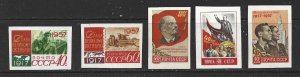 RUSSIA - 1957 OCTOBER REVOLUTION ANNIVERSARY - IMPERF - SCOTT 1998 TO 2002 - MLH