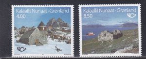 Greenland # 259-260, Tourism, Scenes, Village and Ruins, Mint NH, 1/2 Cat.