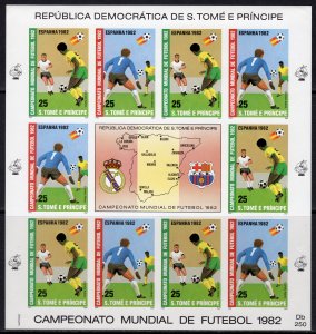 St.Thomas and Prince 1982 Mi#758B/759B WORLD CUP Shlt.w/label (5x2) IMPERF.MNH