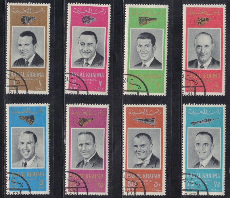 RAS LA KHAIMA  USA ASTRONAUTS  CTO   1966  SEE SCAN