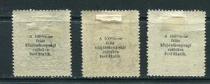 Hungary 1924 Mi 380-382 Used/CTO  7144