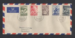 Iceland #B7-11  (1949 Charities set) on unaddressed non-cachet FDC