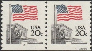 USA #1895 1981 20c Flag Over Court PNC Coil Pr MNH-VF.