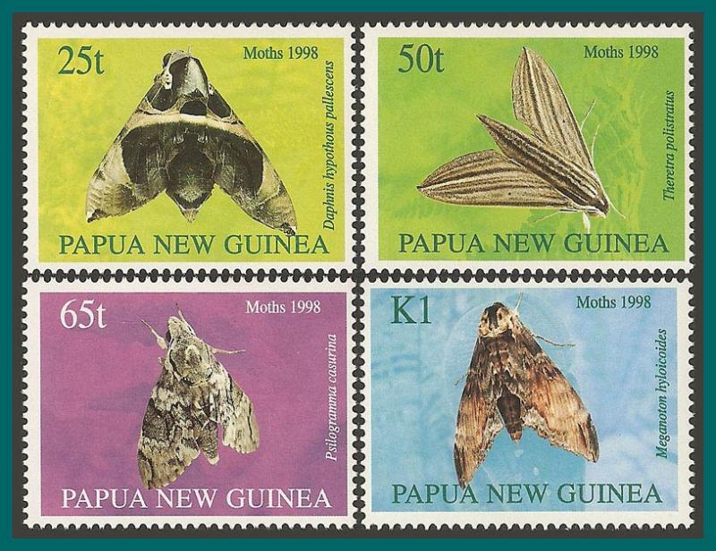 Papua New Guinea 1998 Moths, MNH #940-943,SG833-SG836