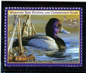 US   RW88   Lesser Scaup $25  - Duck Single- MNH - 2021