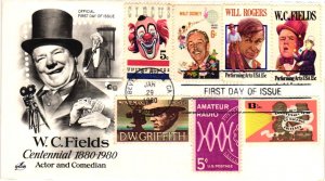 #1803 W.C. Fields Comedian 8 stamp Combo - Artcraft Cachet  SCBL