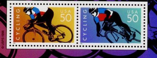 1996 50c Cycling, Pair of 2 Scott 3119a-b Mint F/VF NH