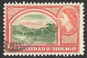 TRINIDAD AND TOBAGO 1953 QE2 8c QUEEN'S PARK Pictorial Sc 78 VFU