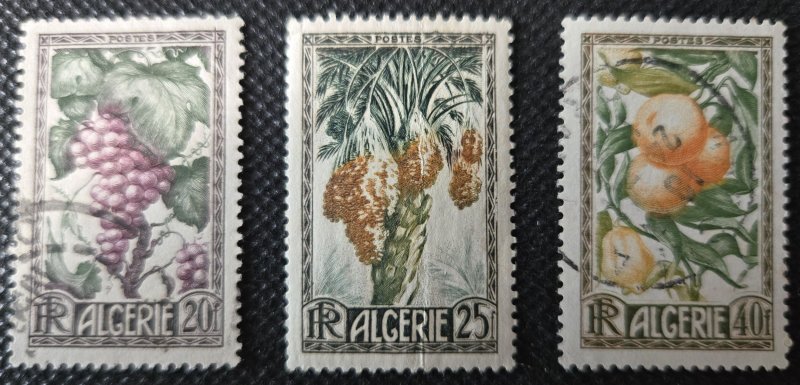 Algeria, 1950, Fruit, set of 3, #229-31, used, SCV$3.65