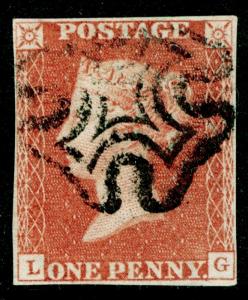 Sg8, 1d red-brown PLATE 18, good used. Cat £135. BLACK MX. 4 MARGINS. LG