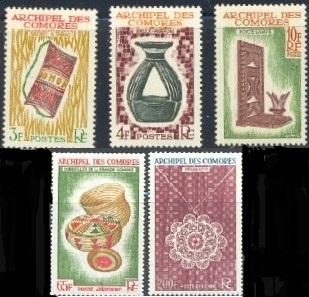 1963 Comoro Islands Scott 57-9, C8-9 Artifacts MNH/MH