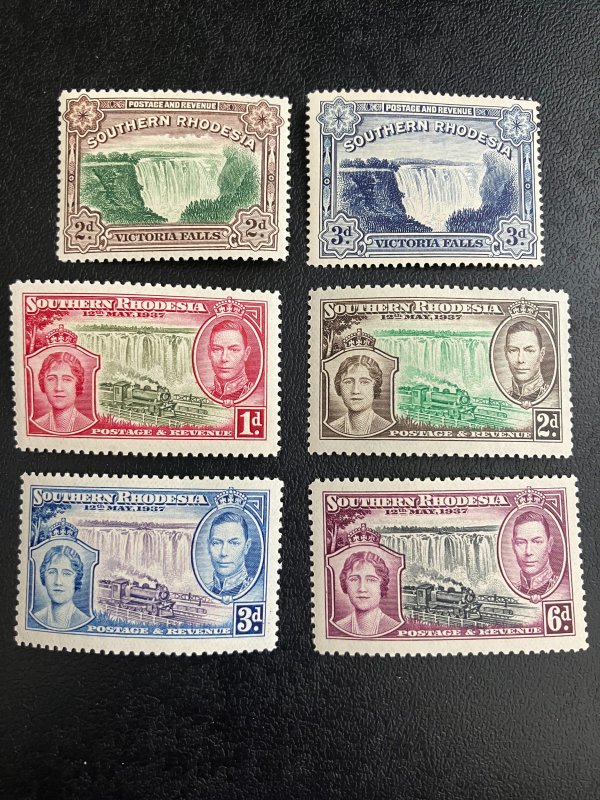 Southern Rhodesia Scott 37-37A and 38-41 Mint
