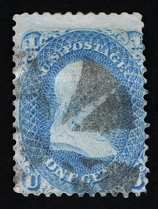 AFFORDABLE GENUINE SCOTT #63 USED 1861 BLUE NATIONAL BANK NOTE PRINTING