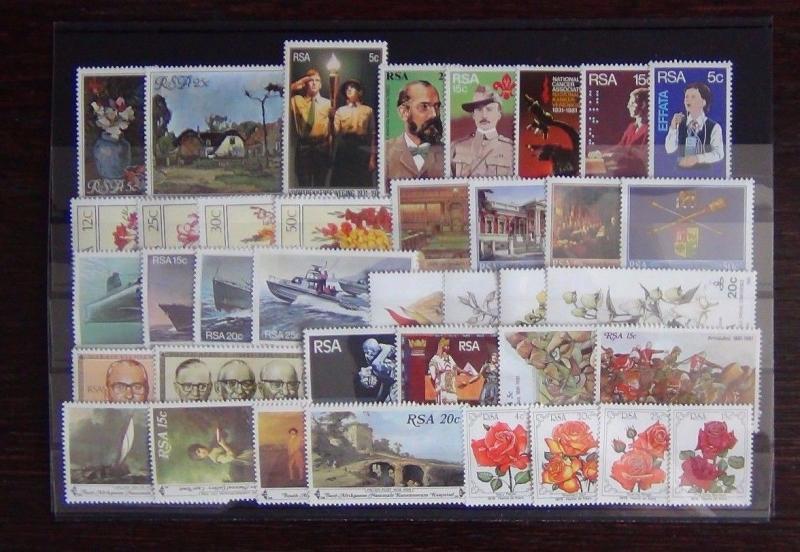 South Africa 1980 1985 sets Flowers Orchid Roses Cancer Navy Paintings TB MNH