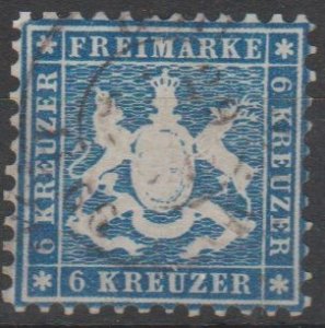 Mi: 27a   used  1861   Wurttemberg  Cat € 70