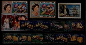 Cook isl. O16-31 MNH Shells SCV59.80