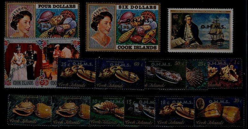 Cook isl. O16-31 MNH Shells SCV59.80