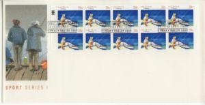 1989 Australia Sports Series I Fishing Pane of 10 1109a FDC