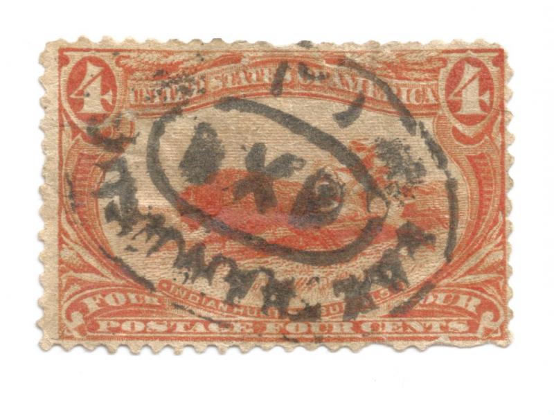Scott #287 4-cent Indian Hunting Buffalo 1898