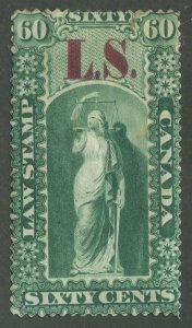 CANADA REVENUE OL37a MINT ONTARIO LAW STAMP