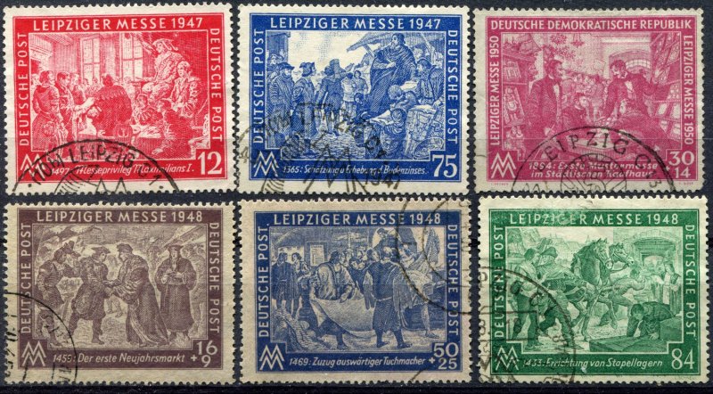 Germany  DDR   SC.# Six used Leipzig Exhibition  Stamps