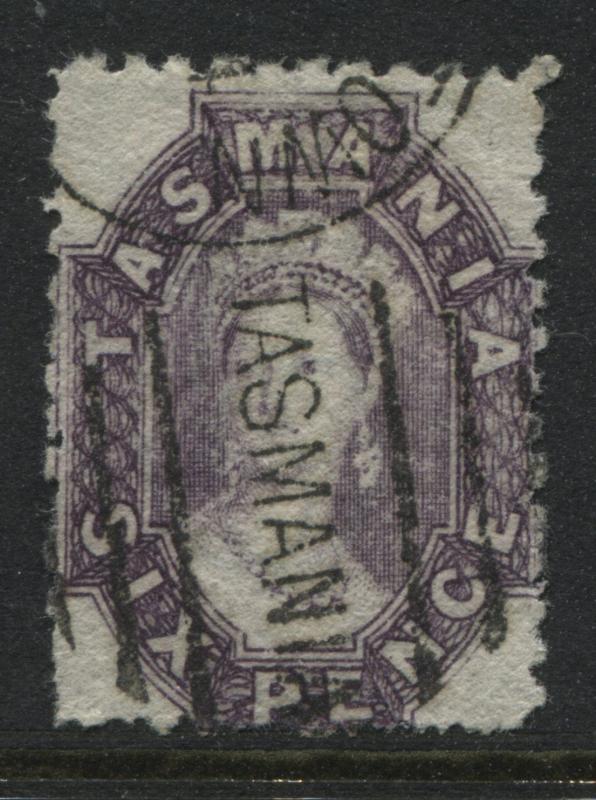 Tasmania 1864 6d purple perf 12 1/2 used