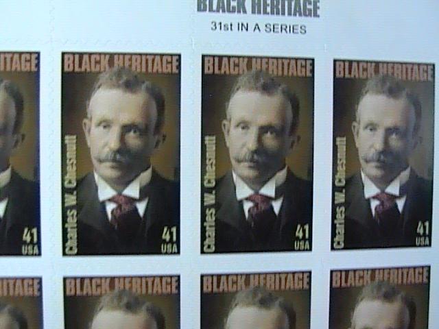 U.S.# 4222-MINT/NEVER HINGED--PANE OF 20--BLACK HERITAGE/CHARLES CHESNUTT---2008