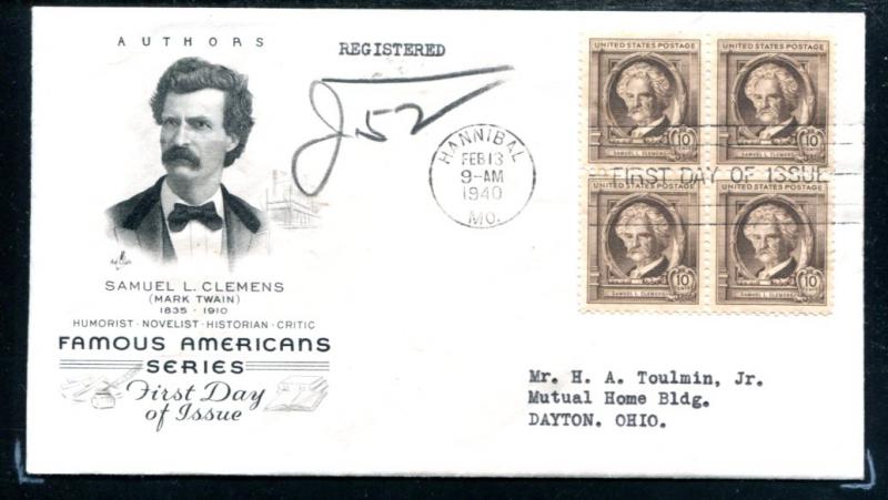 SC863 10c Samuel L. Clemens Famous American Authors