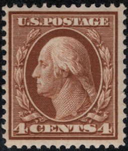 US #334 SCV $87.50 VF mint never hinged,  nice fresh color  4c Washington,  P...