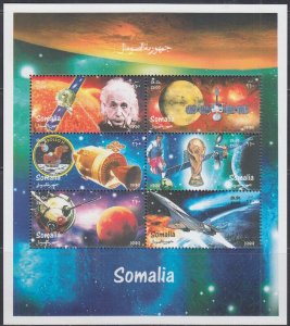 SOMALIA  # SOA003 CPL MNH  SHEET of 6 SPACE, EINSTEIN, PHYSICS, SOCCER, AVIATION