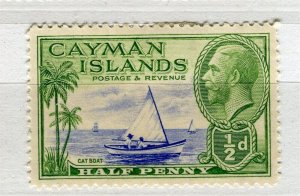 CAYMAN ISLANDS; 1930s early pictorial GV issue Mint hinges shade of 1/2d. value