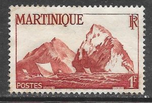 Martinique 221: 1f Cliffs, unused, NG, F-VF