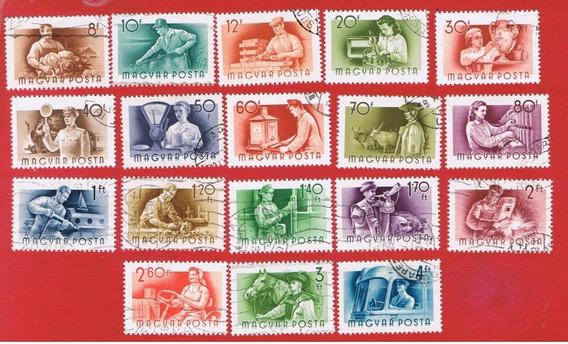 Hungary #1116--1133  VF used  Occupations  Free S/H