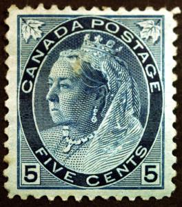 Canada #79 5c Blue on Bluish1899 Queen Victoria VF Mint Hinged