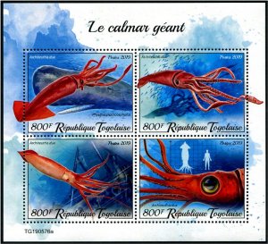 2019 Togo Giant Squid  MS4 (Scott NA) MNH