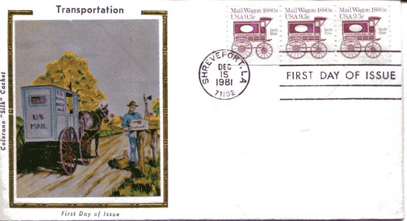 US FDC Scott #1903 Mail Wagon. Colorano Cachet. Free Shipping.