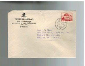1958 Iceland airmail Cover to USA