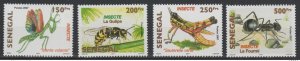 Senegal 2007/2010 Mi. 2162 - 2165 insects insects insects wildlife-