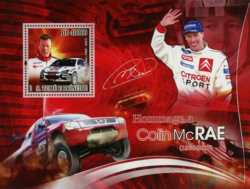 Colin McRae Stamp Cars Race Racing Sport Souvenir Sheet MNH #3132 / Bl.609