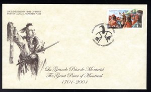 1915, Combination FDC, Canada, Great Peace of Montreal, 47c, 2001 Aug 3