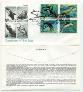 2508-11 Creatures of the Sea, Artmaster, block of 4 FDC